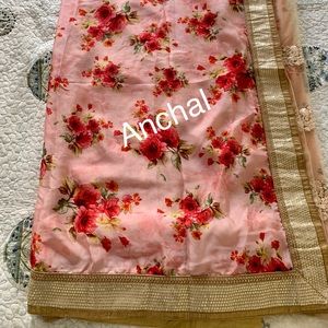 Floral half & half saree